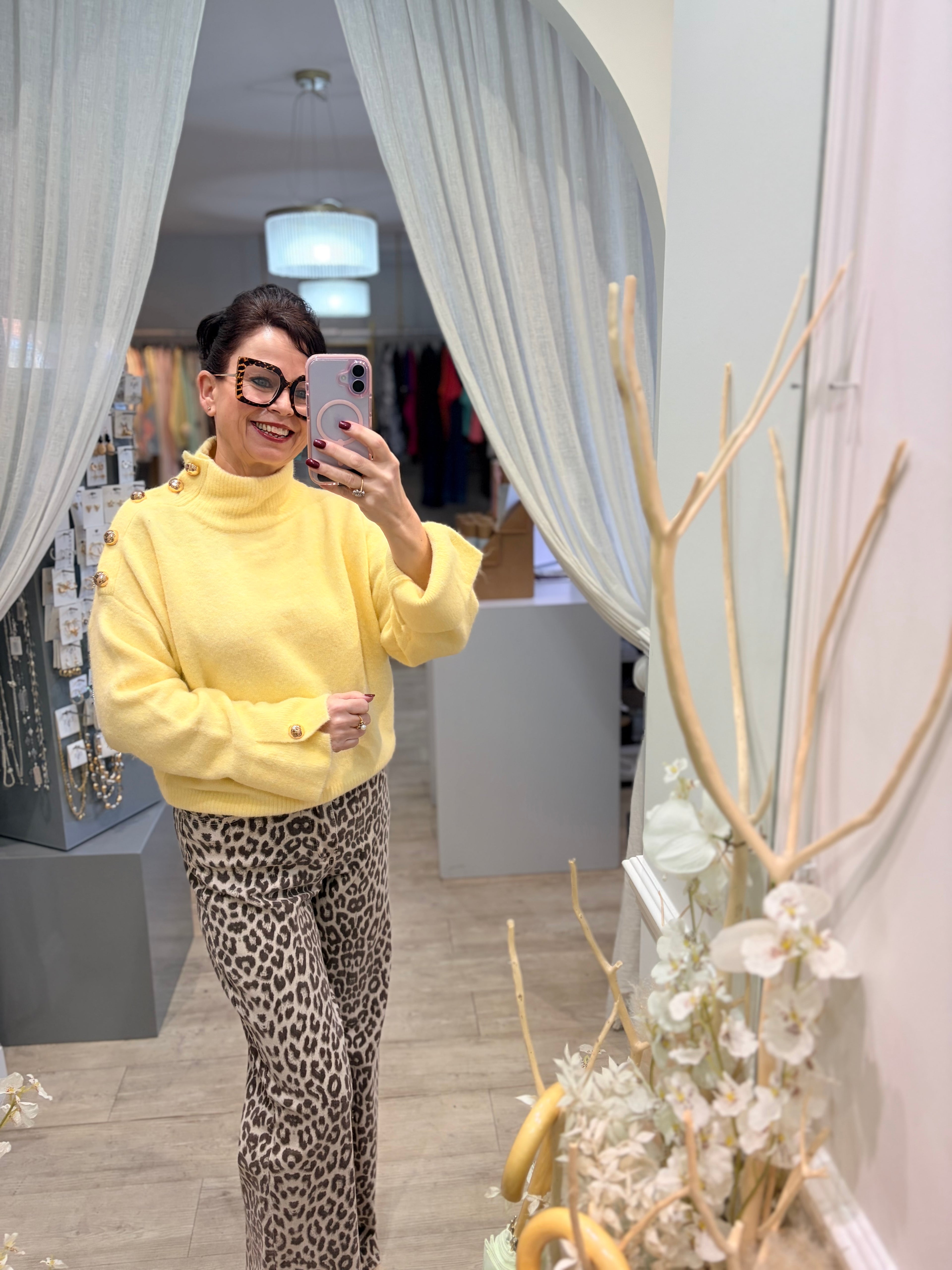 Button Shoulder Jumper