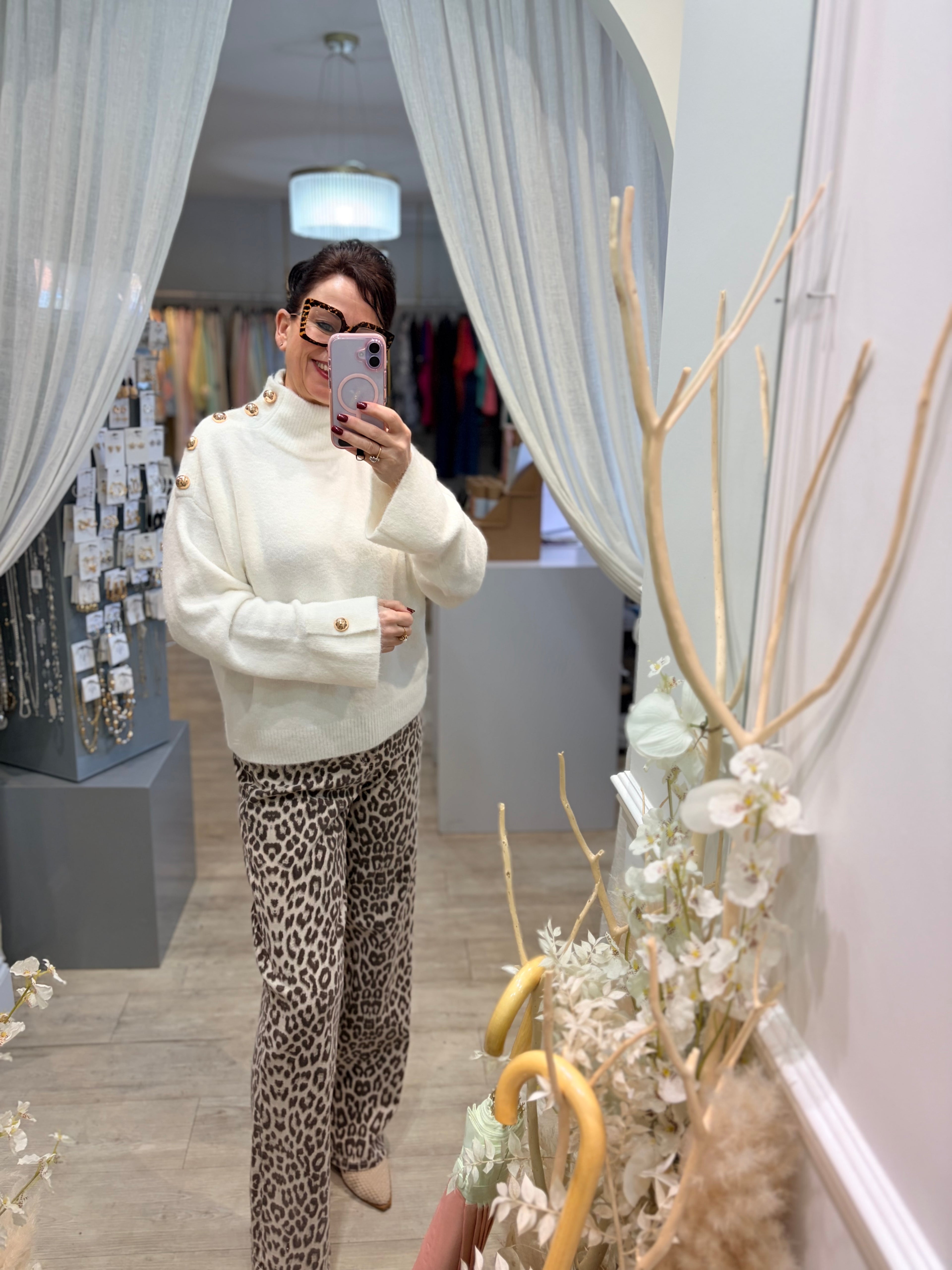 Button Shoulder Jumper