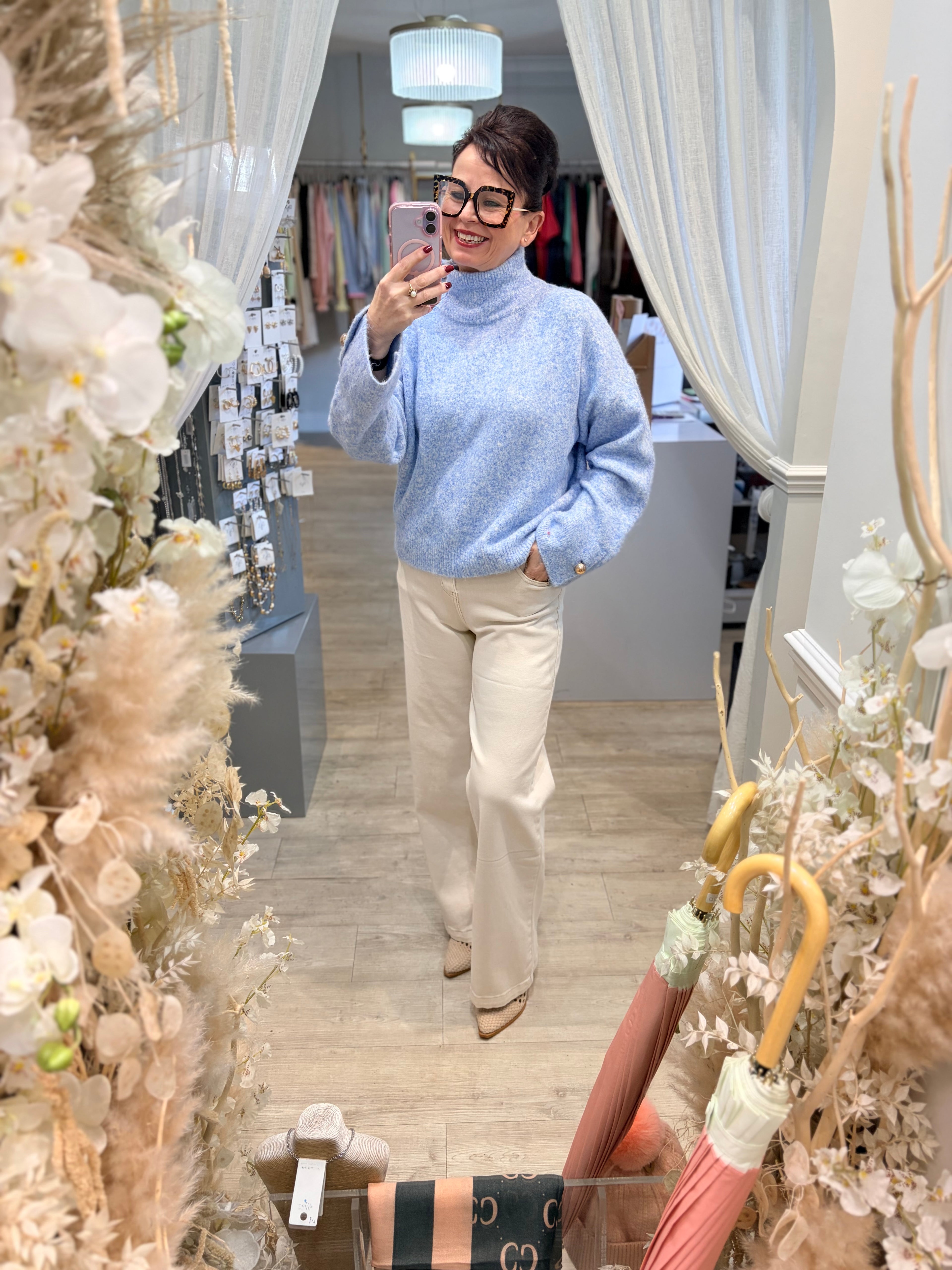 Button Shoulder Jumper