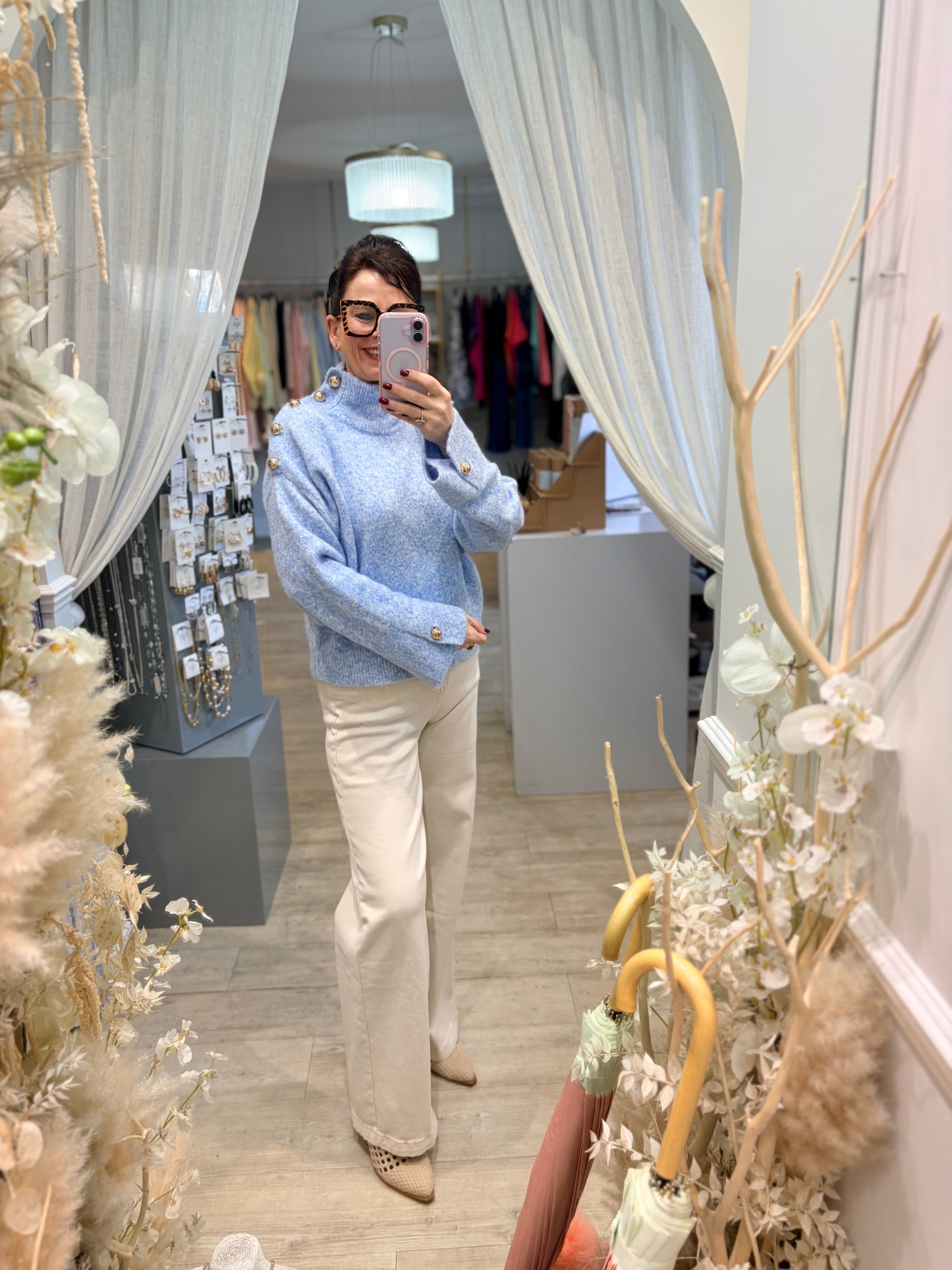 Button Shoulder Jumper