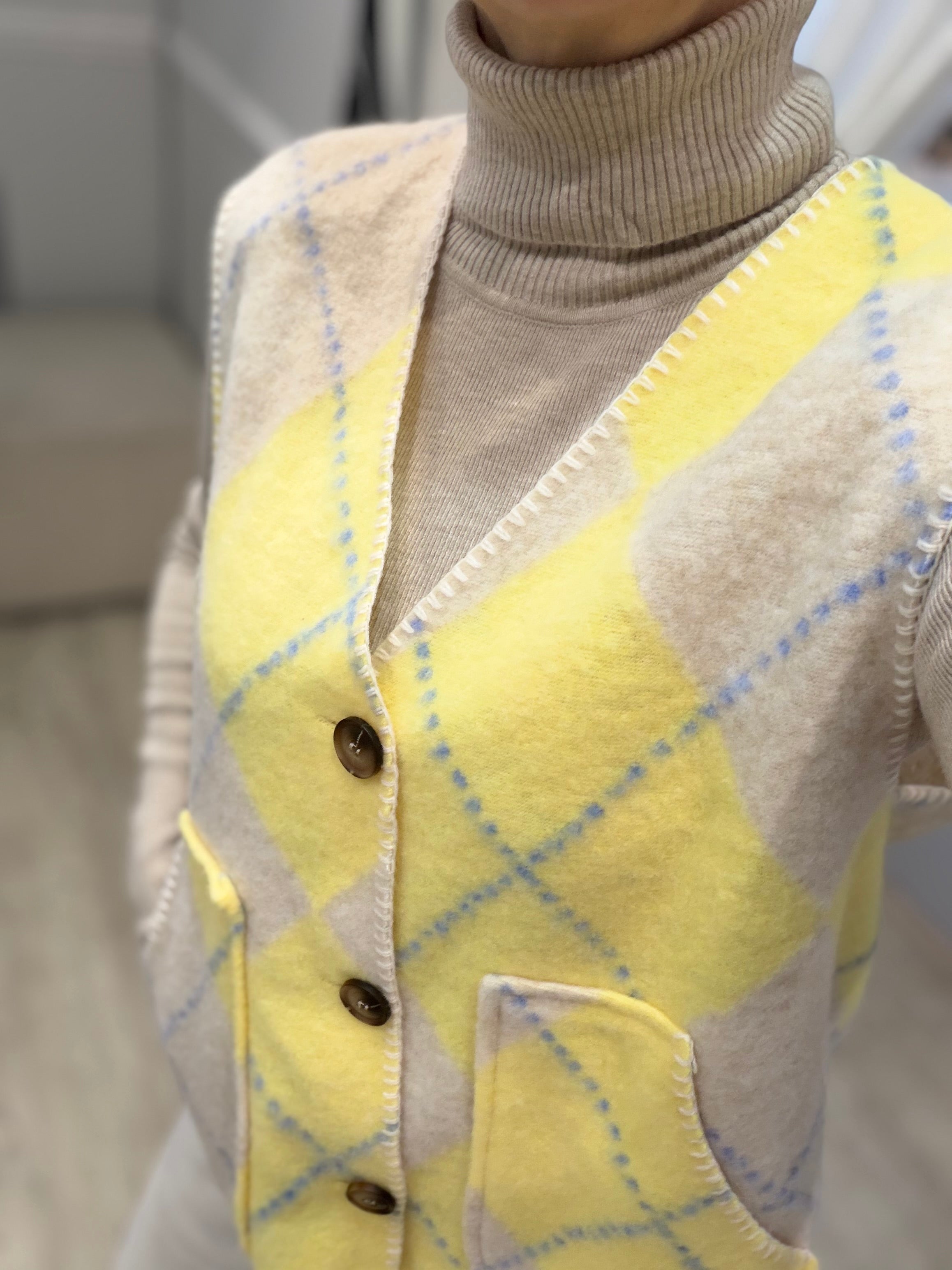 White Hanger Argyle Waistcoat