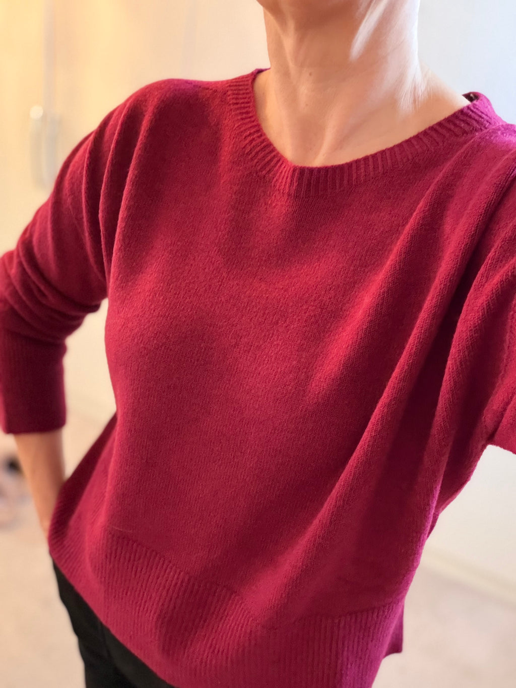 Rosi Slash Neck Italian Knit