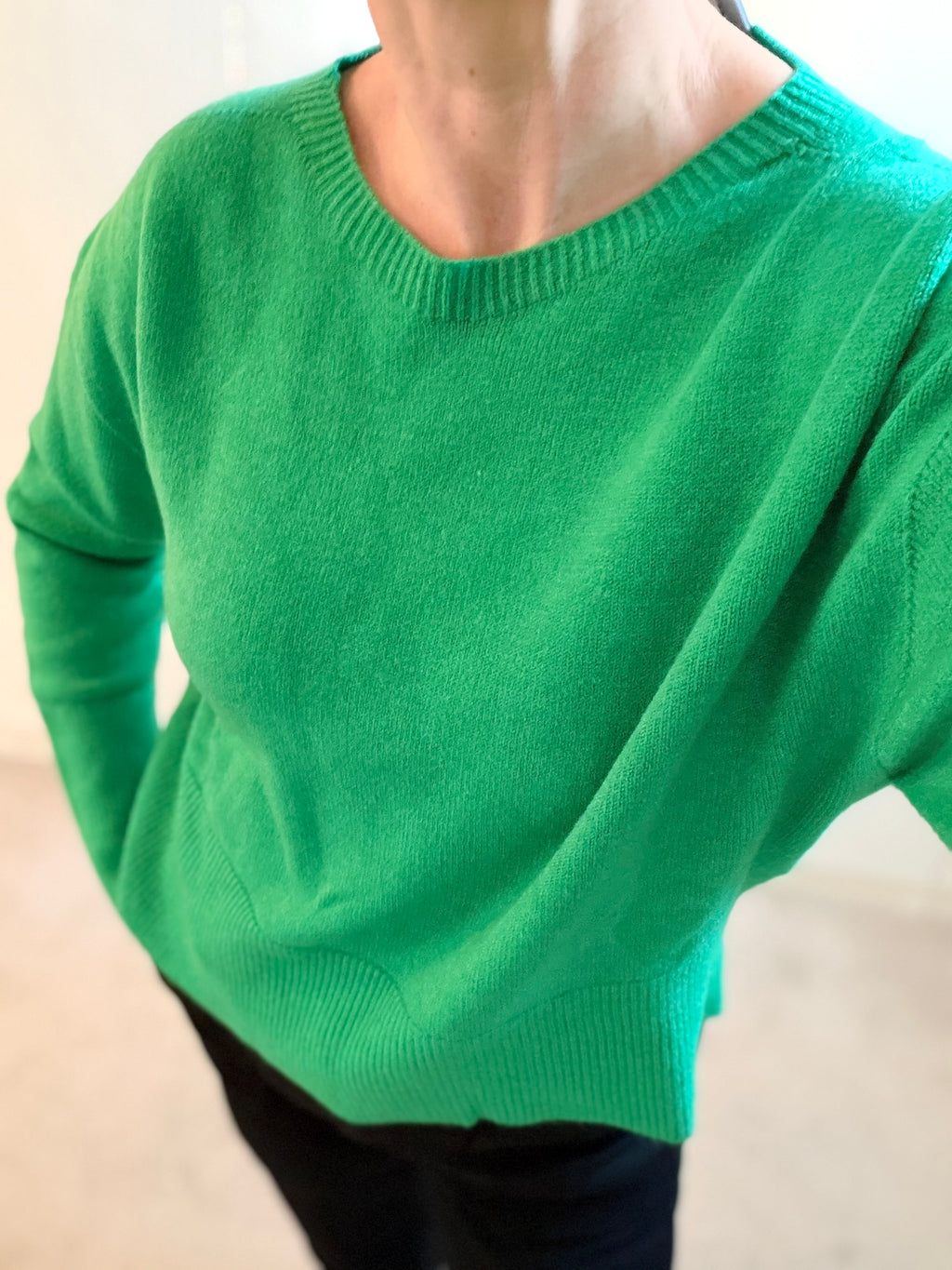 Rosi Slash Neck Italian Knit