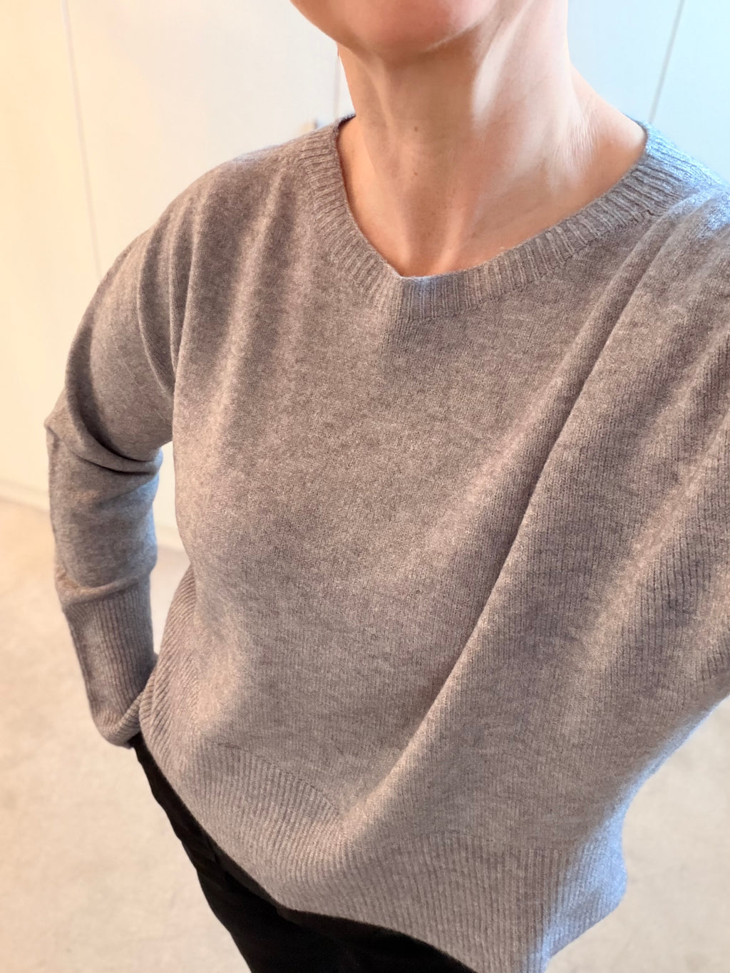 Rosi Slash Neck Italian Knit