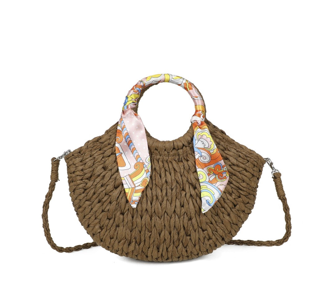 Scarf Raffia Bag