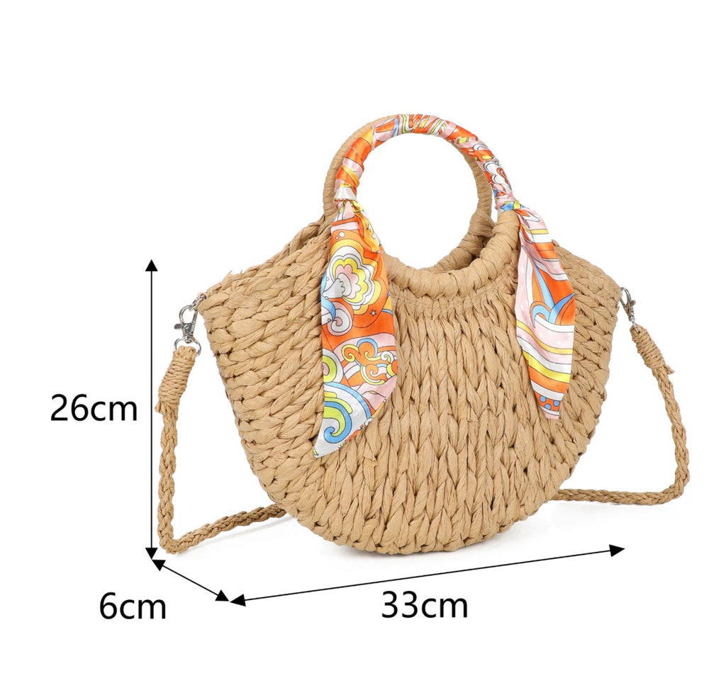 Scarf Raffia Bag