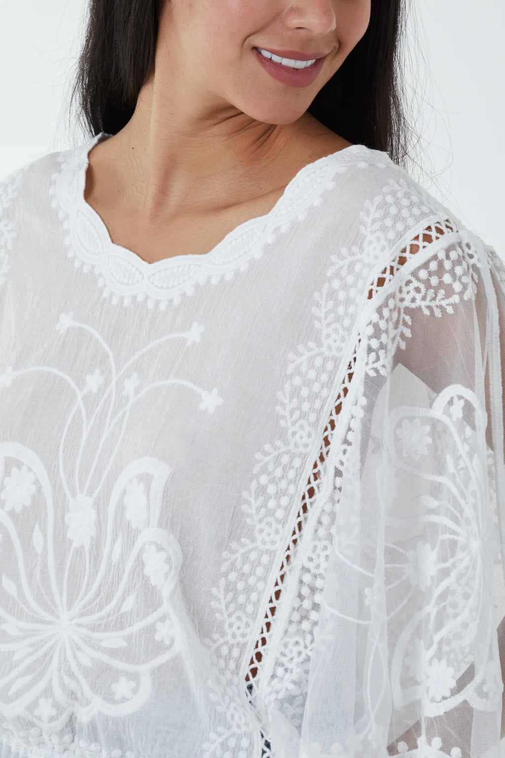 Lace Butterfly Sleeve Top
