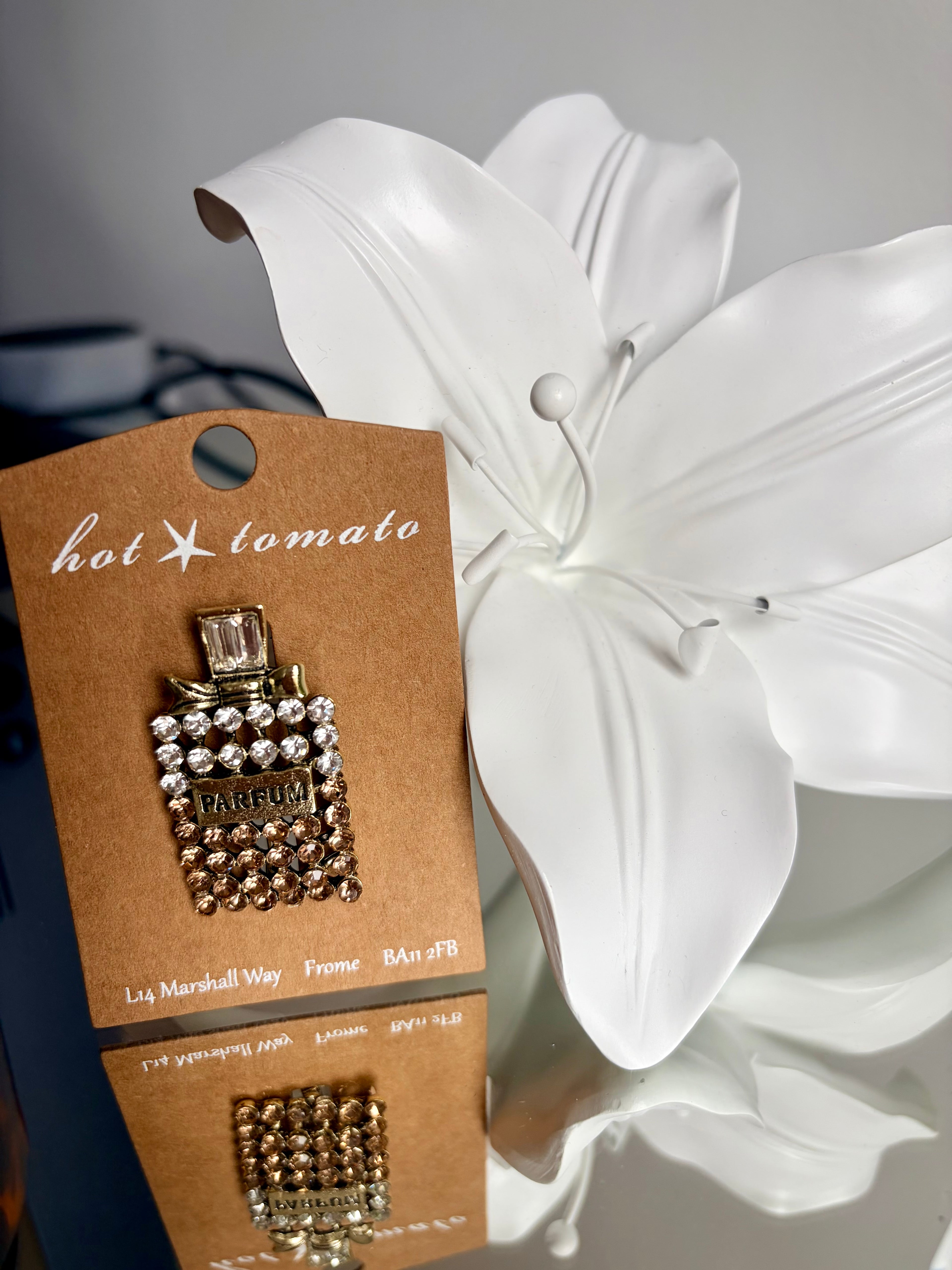 Vintage Parfum Bottle Brooch