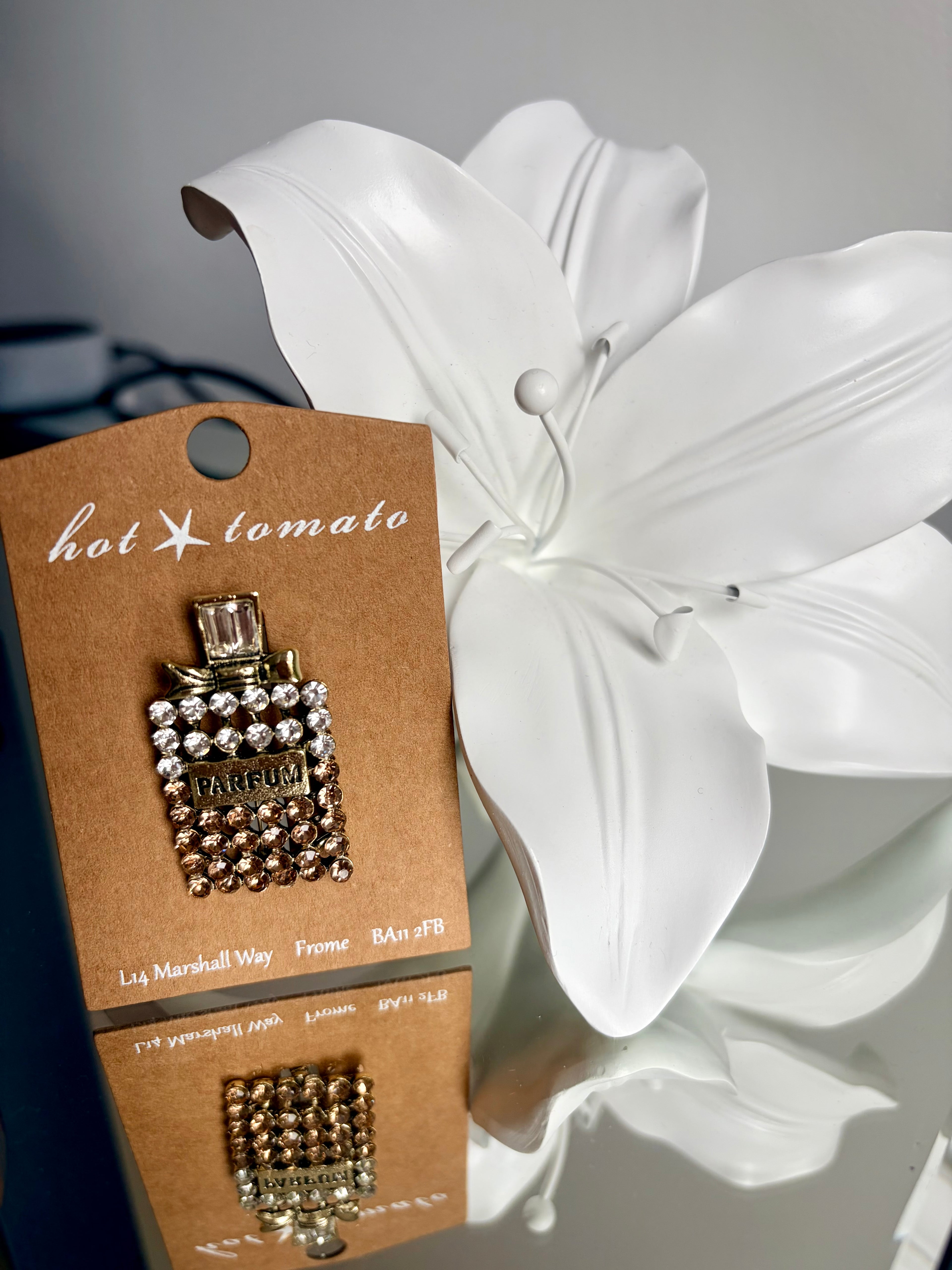 Vintage Parfum Bottle Brooch