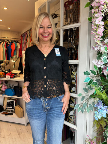 Miranda Crochet & Lace Cardigan