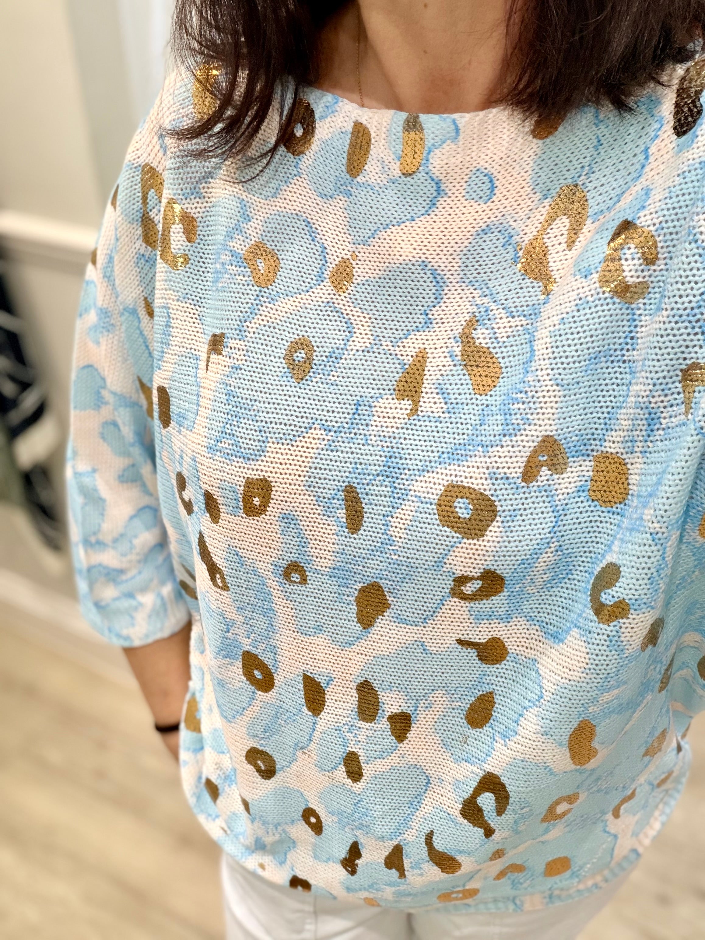 Gold Foil Animal Fine Knit