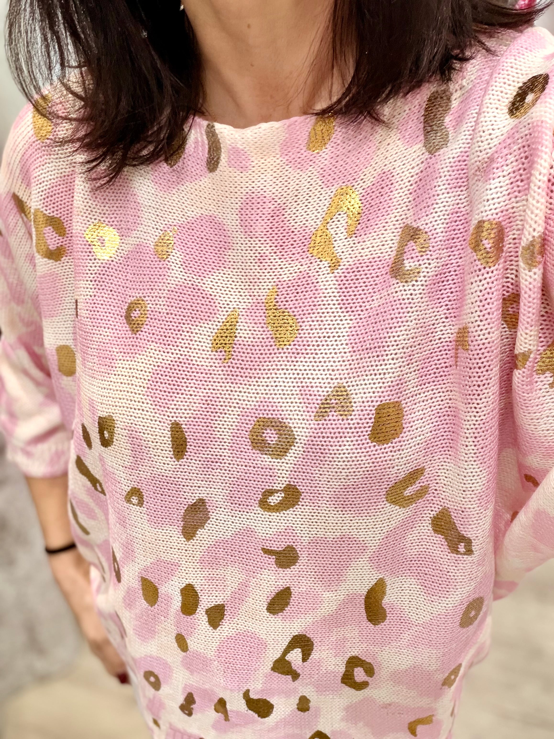 Gold Foil Animal Fine Knit