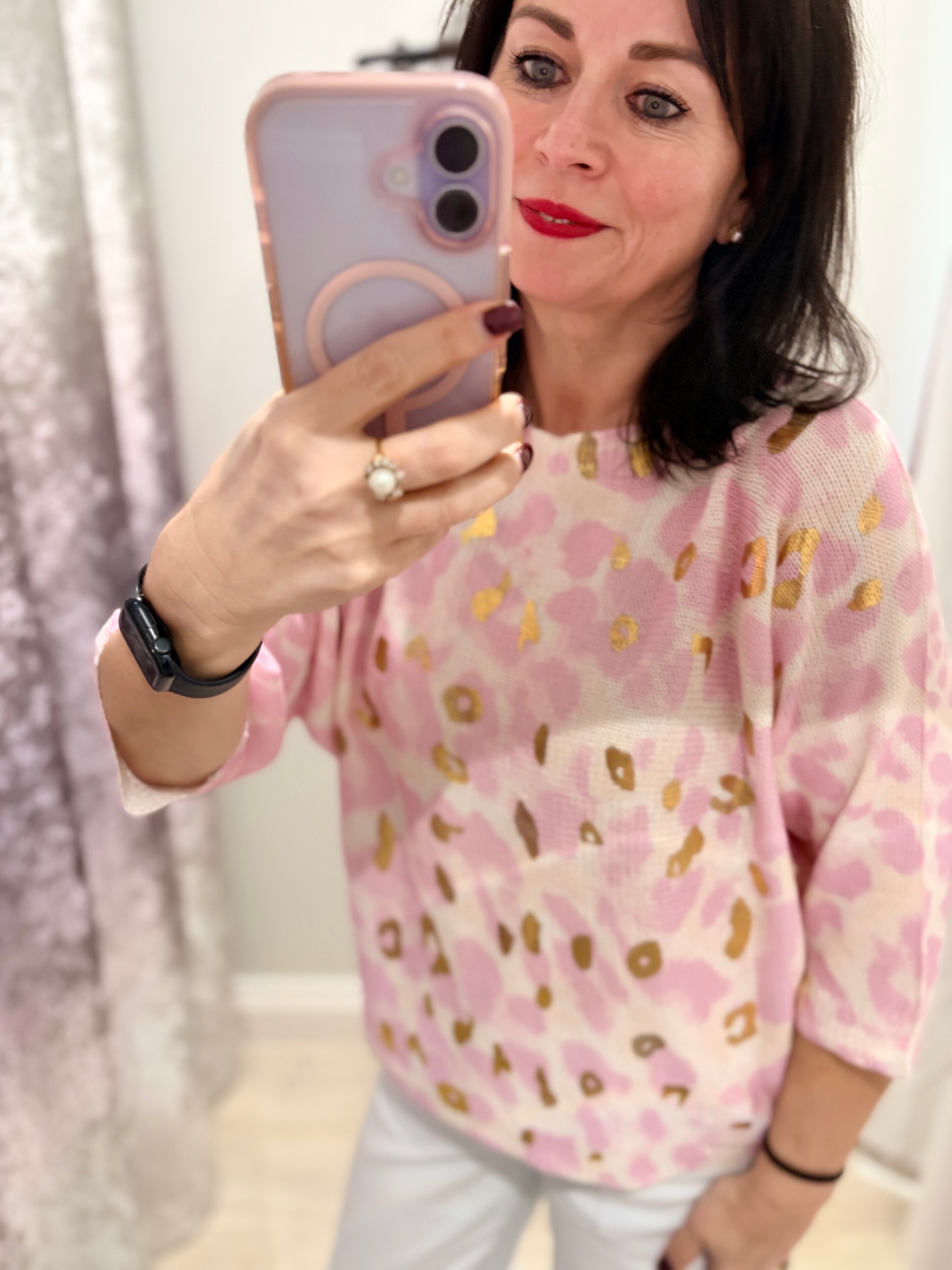 Gold Foil Animal Fine Knit