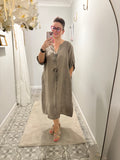 Button Linen Dress