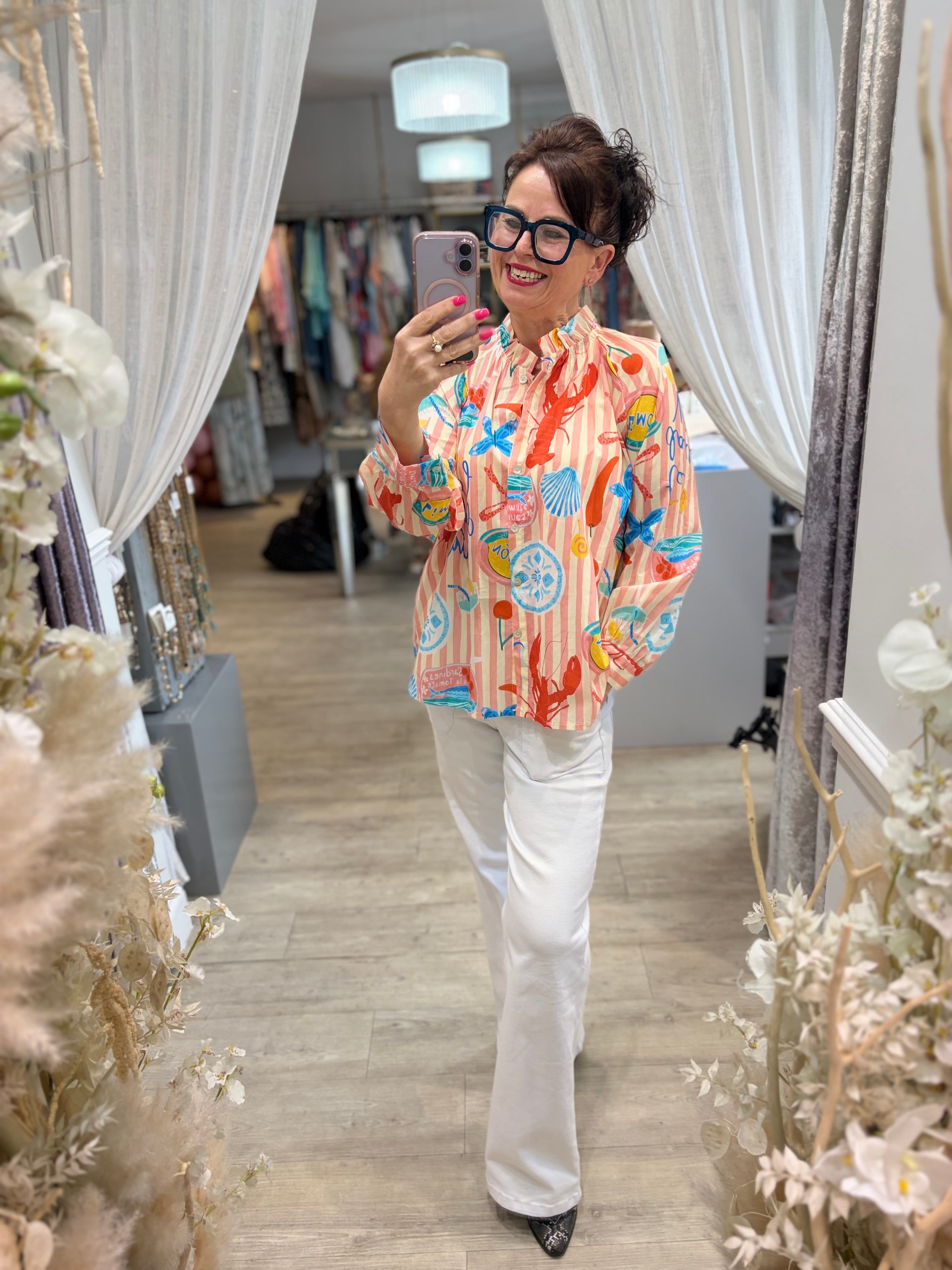 Frill Neck Summer Shirt