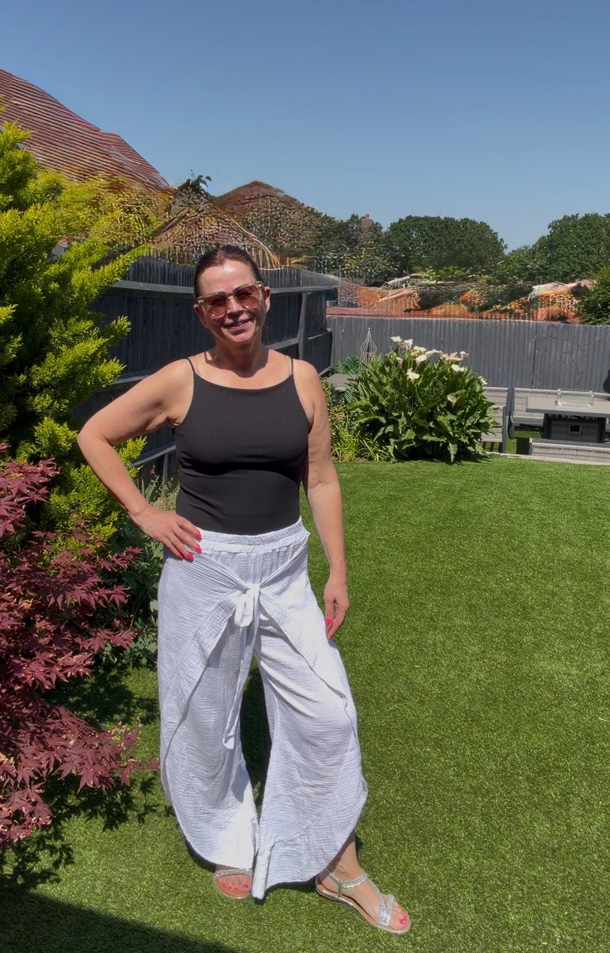 Cheesecloth Wrap Around Trousers