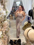Polka Dot Bandeau Jumpsuit