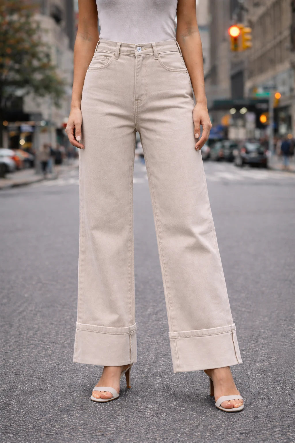 Turn Up Hem Jeans