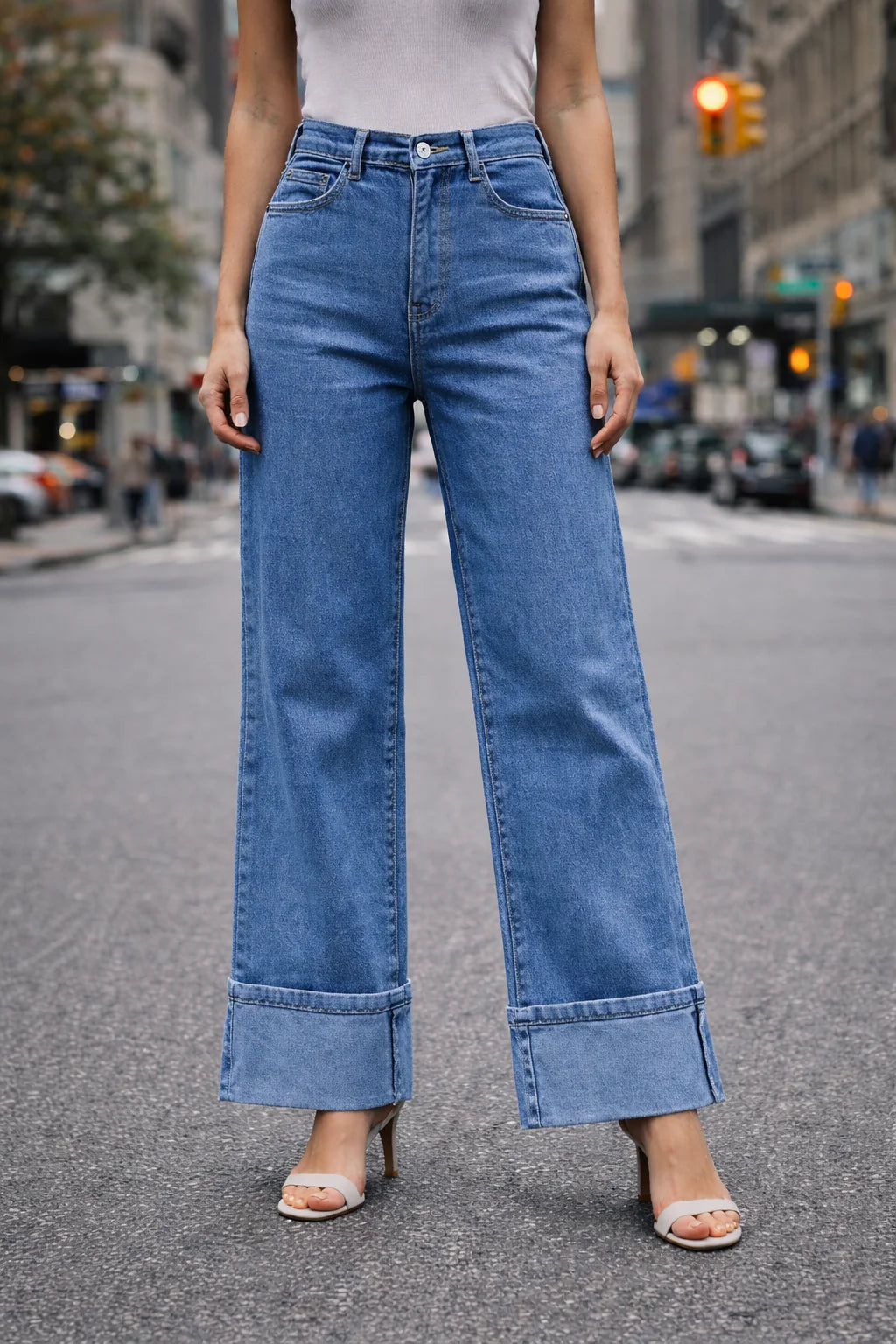 Turn Up Hem Jeans