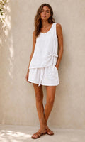 Alexa Tie Linen Shorts