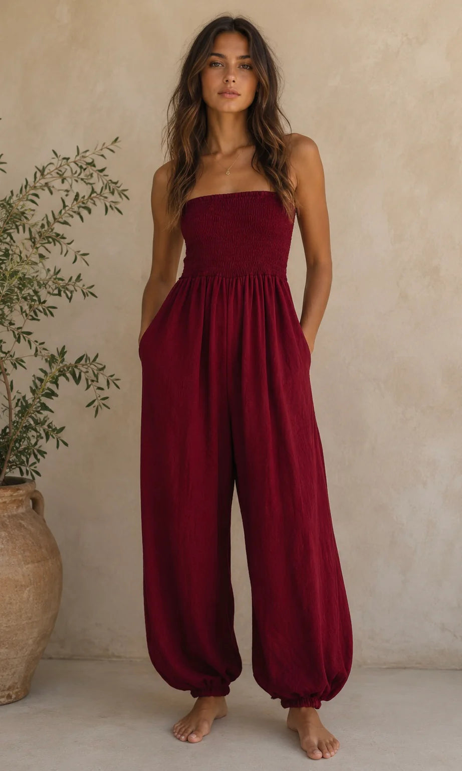 Tara Shirred Harem Jumpsuit - pre order