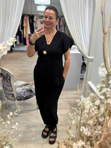 Gold Button V Front Cardigan