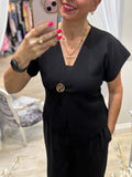 Gold Button V Front Cardigan