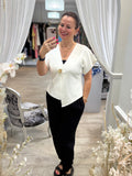 Gold Button V Front Cardigan