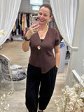Gold Button V Front Cardigan
