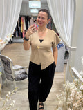 Gold Button V Front Cardigan