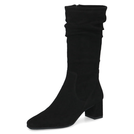 Black Stretch Ruched Boots