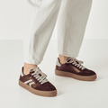 Bordeaux Metallic Leather Trainers