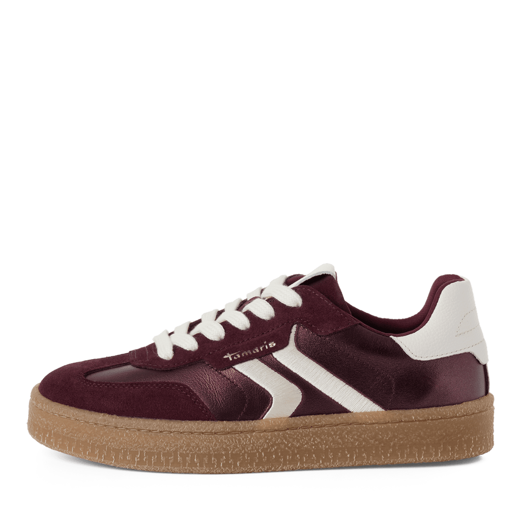 Bordeaux Metallic Leather Trainers