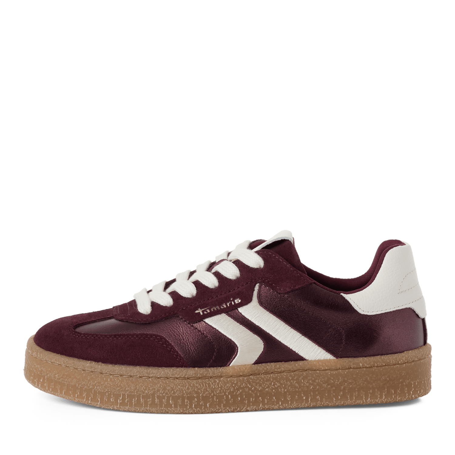 Bordeaux Metallic Leather Trainers
