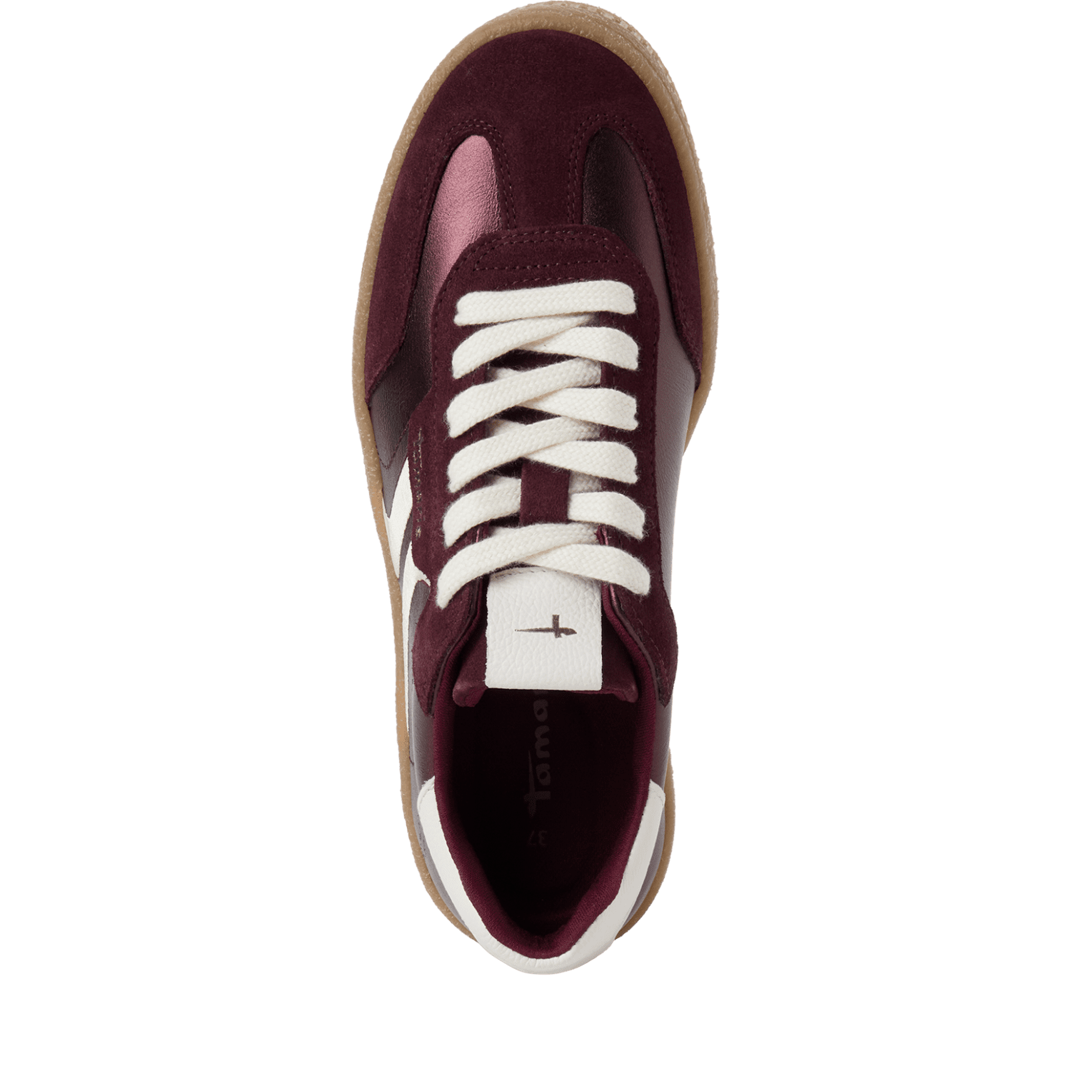 Bordeaux Metallic Leather Trainers
