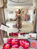 Animal & Shimmer Crochet Dress