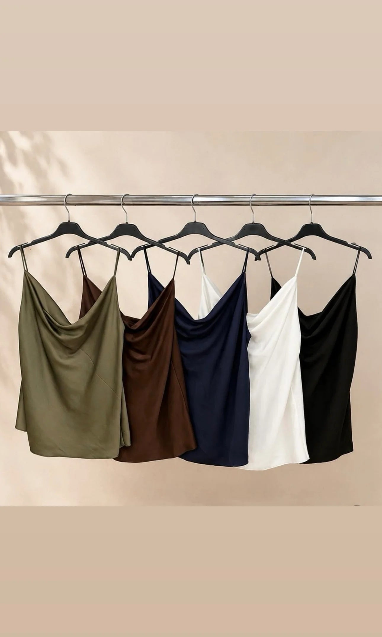 Cowl Neck Satin Camisole Top