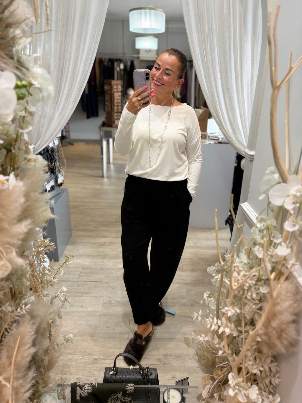 Slash Neck Basic Layering Top