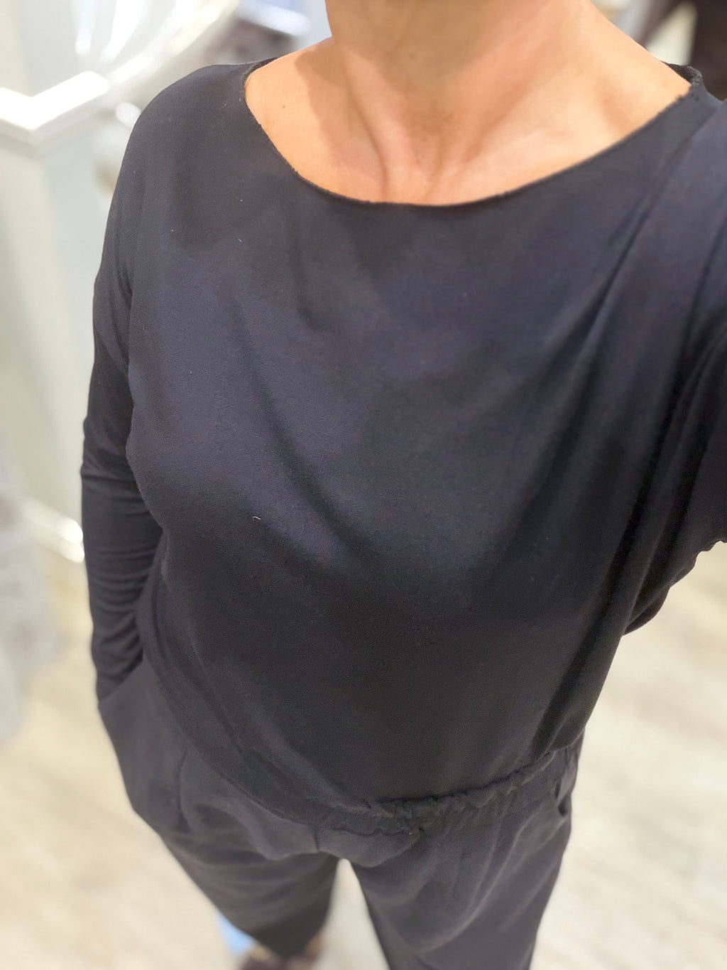 Slash Neck Basic Layering Top