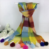 Bright Colours Pom Scarf