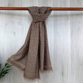 Gold Thread Geometric Print Scarf