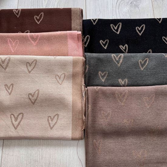 Gold Thread Heart Scarf