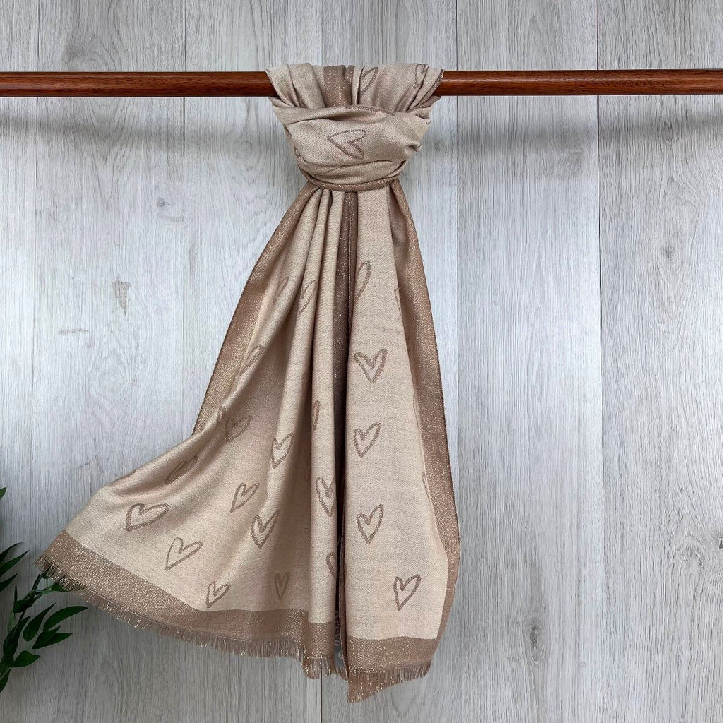 Gold Thread Heart Scarf