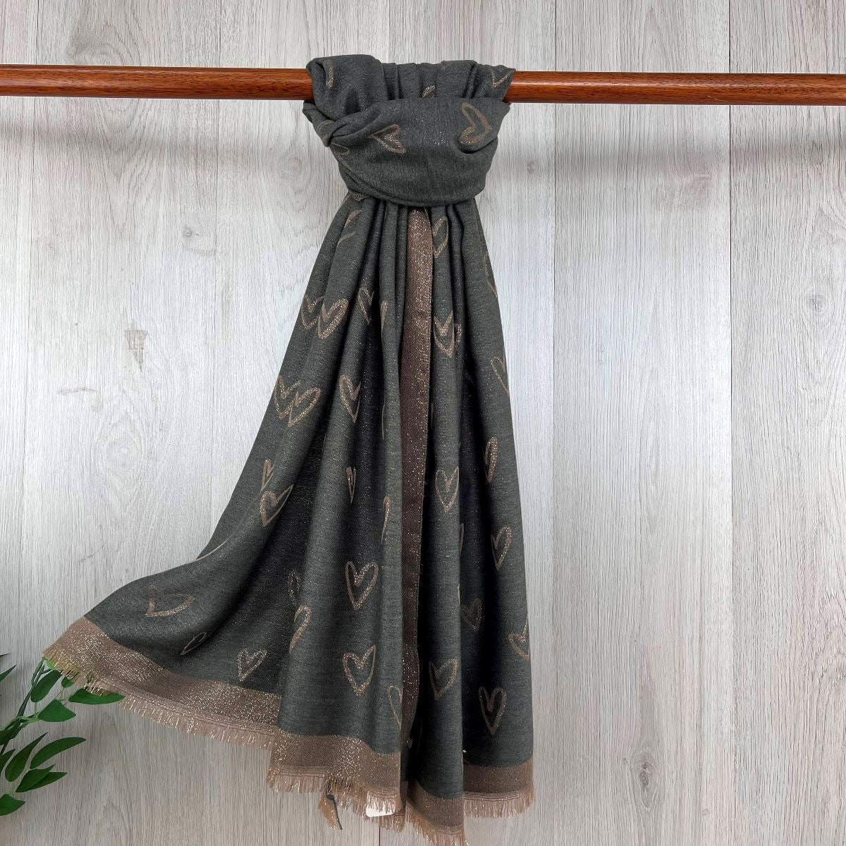 Gold Thread Heart Scarf