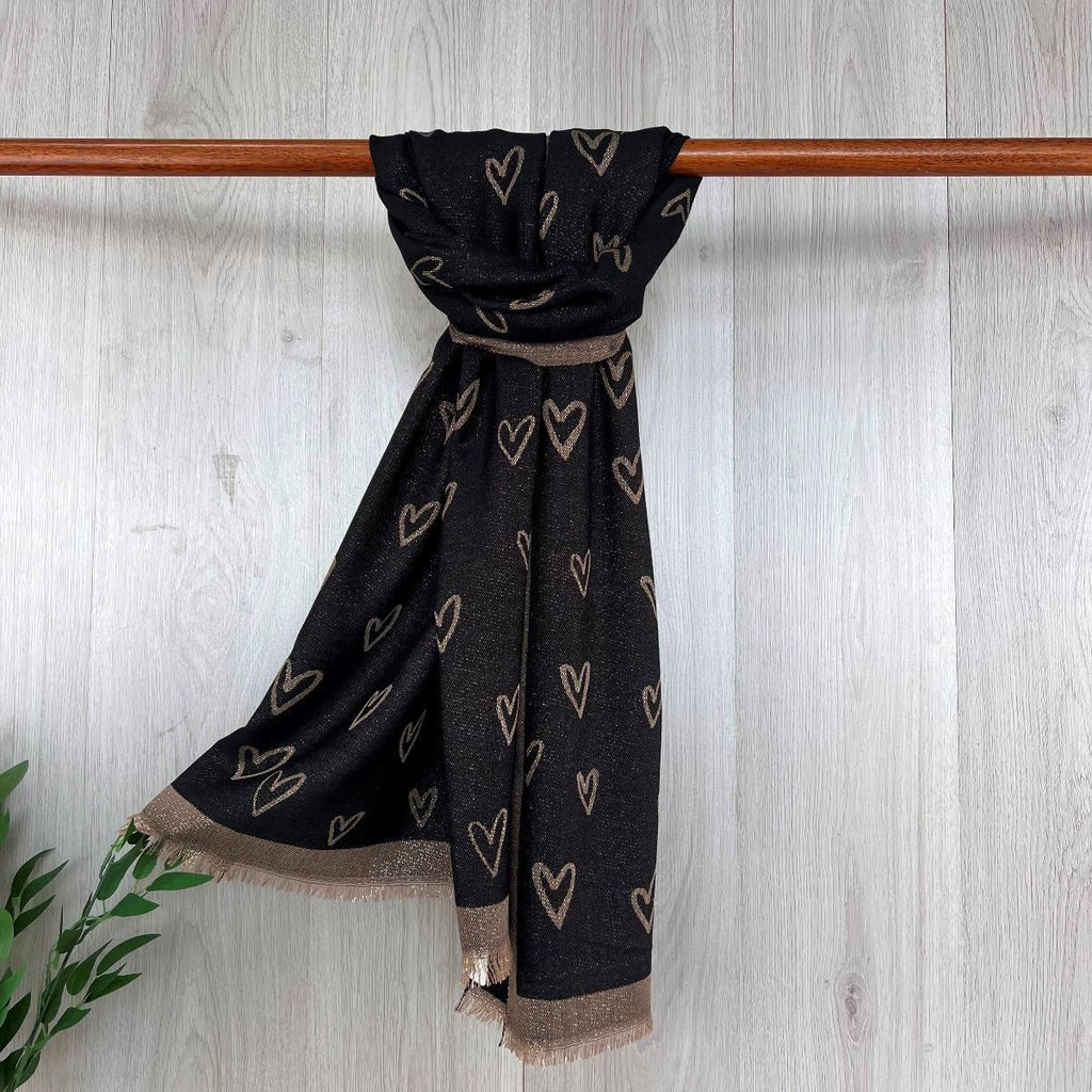Gold Thread Heart Scarf