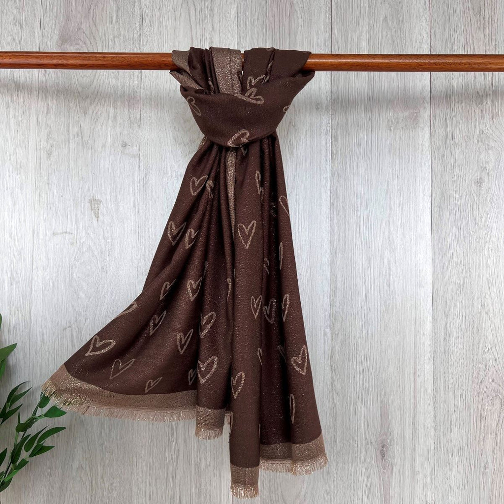 Gold Thread Heart Scarf