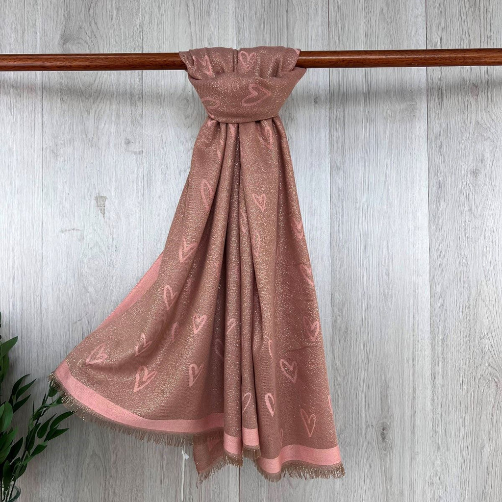 Gold Thread Heart Scarf