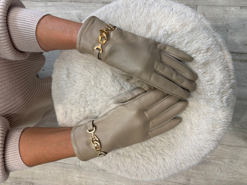 Gold Buckle Gloves