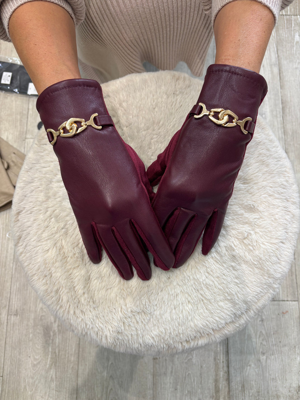 Gold Buckle Gloves