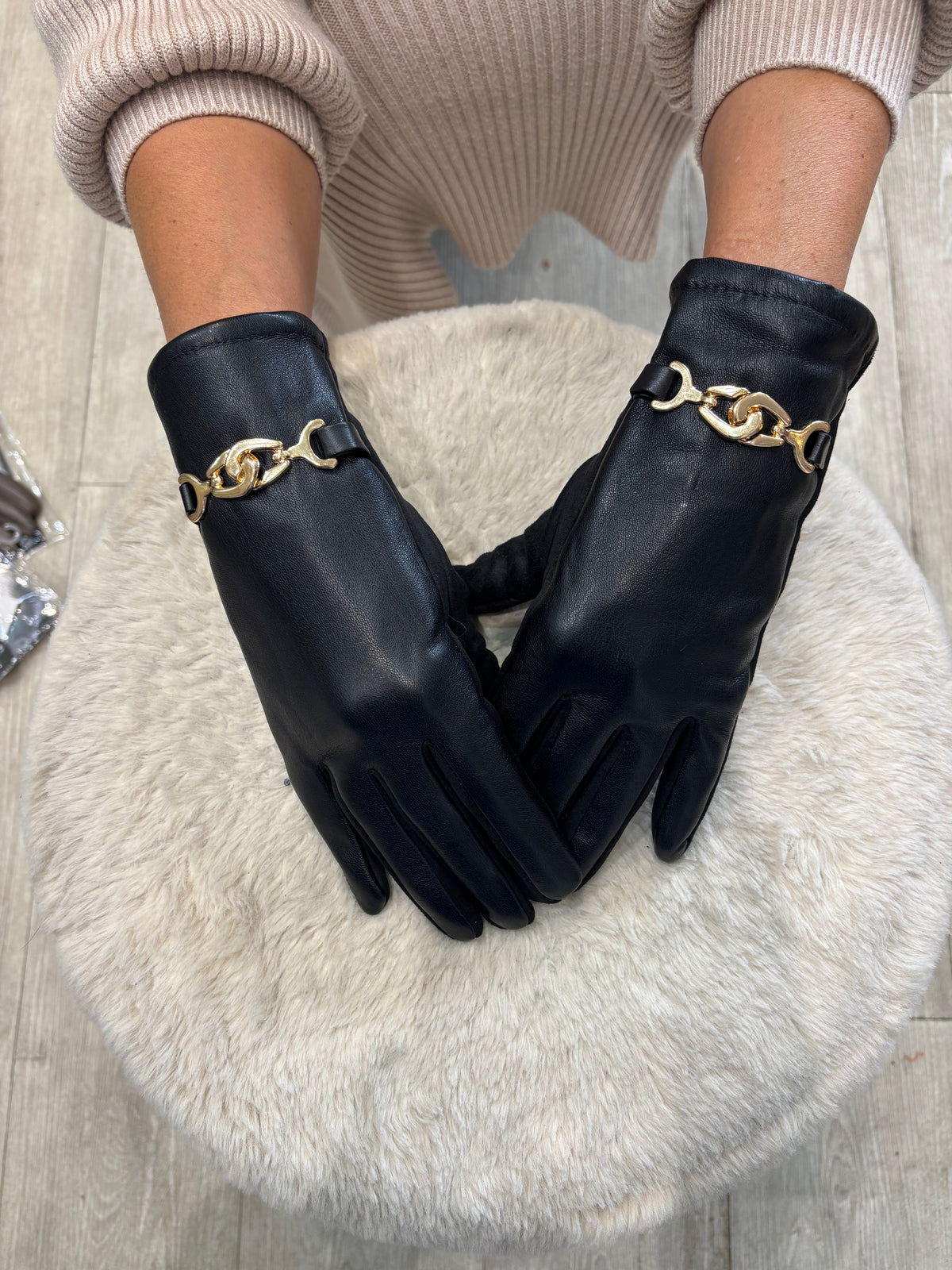 Gold Buckle Gloves